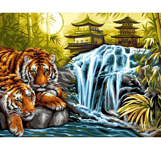Malen nach Zahlen "Tiger am Fluss"