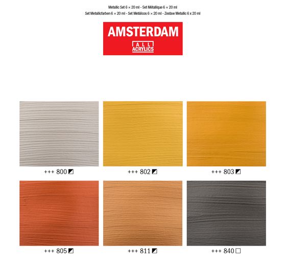 Talens AMSTERDAM Acrylfarben-Set "Metallic"