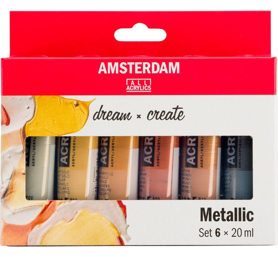 Talens AMSTERDAM acrylic paint set "Metallic"