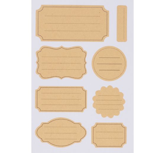 Kraftpapier Sticker "Etiketten liniert"