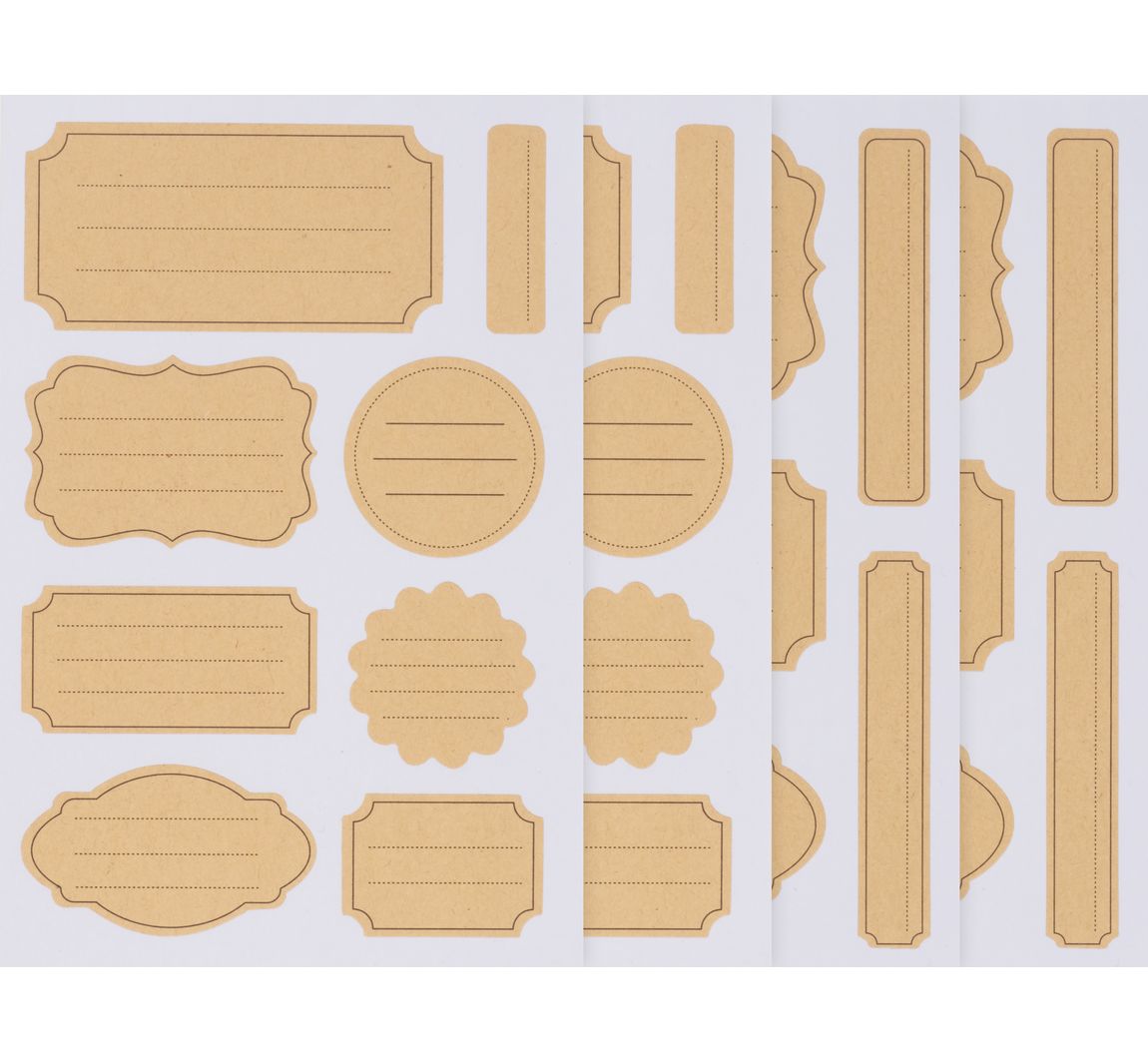 Kraftpapier Sticker "Etiketten liniert"