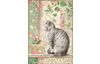 Motiv-Strohseide "Katze und Orchidee"