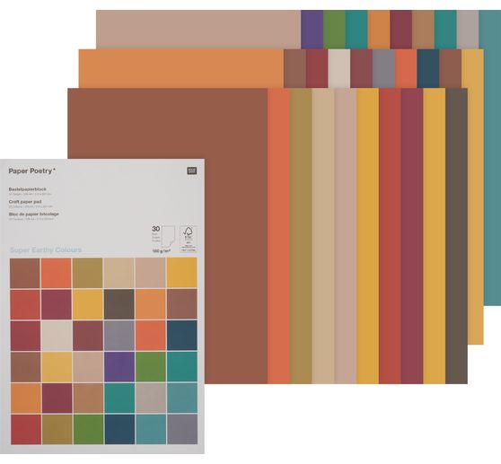 Bastelpapier-Block "Earthy Colours"