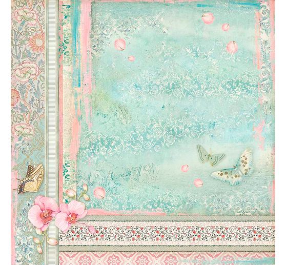 Scrapbook-Block "Katze und Orchidee"