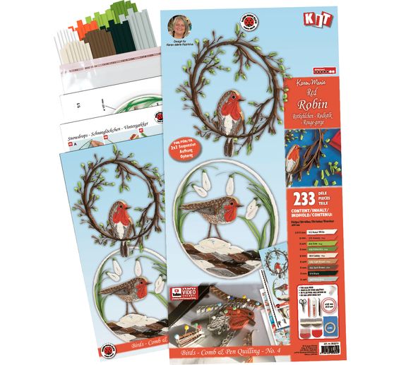 Karen-Marie Quilling-Set "Rotkehlchen"
