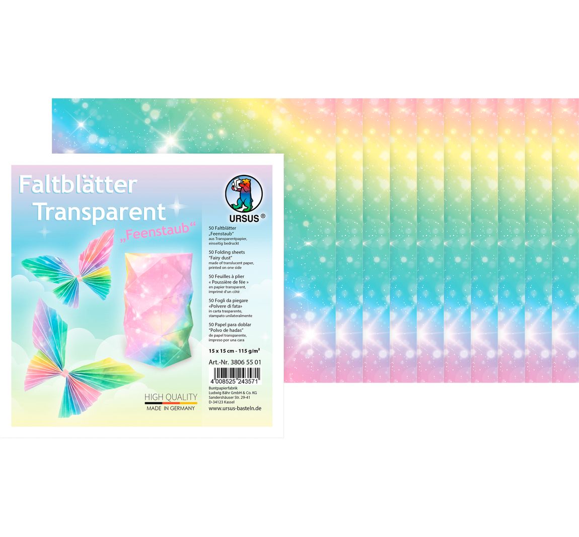 Transparentpapier-Faltblätter "Feenstaub"