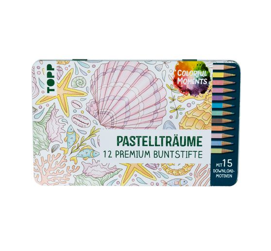 Colorful Moments Designdose mit Buntstiften - Pastellträume