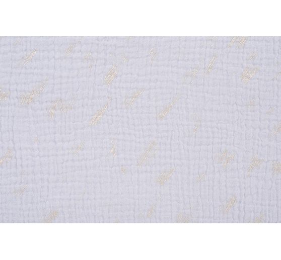 Krinkel-Musselin Baumwoll-Stoff mit Silber-Effekt "Wild Stripes-Hellgrau"