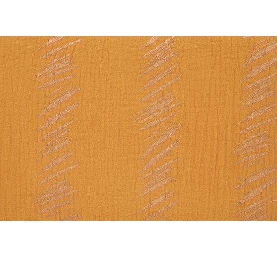 Krinkel-Musselin Baumwoll-Stoff mit Gold-Effekt "Transformation" Crush Stipes