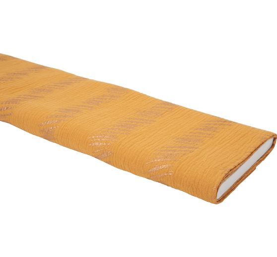 Krinkel-Musselin Baumwoll-Stoff mit Gold-Effekt "Transformation" Crush Stipes