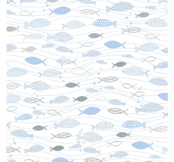Designkarton "Hotfoil", Fischschwarm