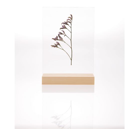 Rico Design Holzaufsteller mit doppelter Acrylscheibe, 10 x 15 cm