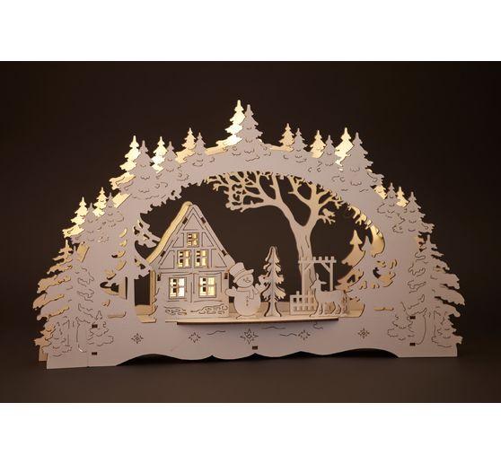VBS Lichterbogen "Haus im Wald & Schneemann", inkl. LED