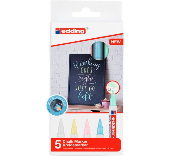edding 4085 Kreidemarker-Set "Pastell", 5-tlg.