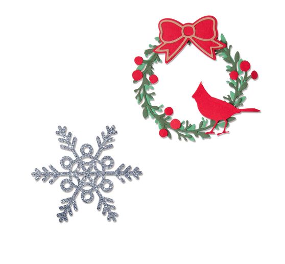 Sizzix Thinlits Stanzschablone "Wreath & Snowflake"