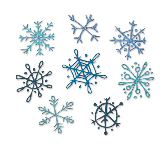 Sizzix Thinlits Stanzschablone "Scribbly Snowflakes by Tim Holtz"