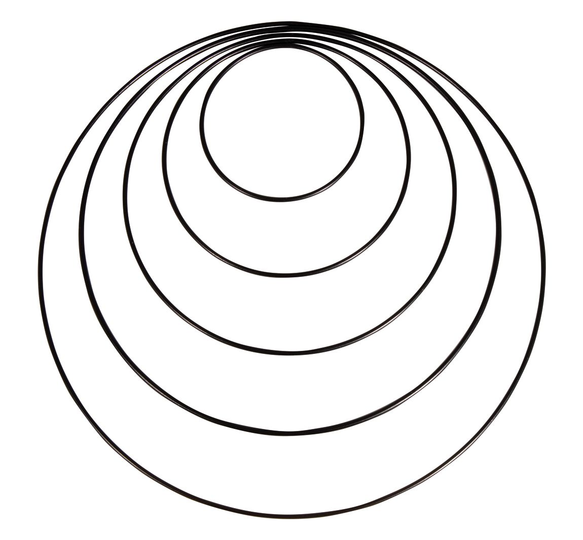 Metallring "Kreis", 10 - 30 cm, 5er-Set, Schwarz
