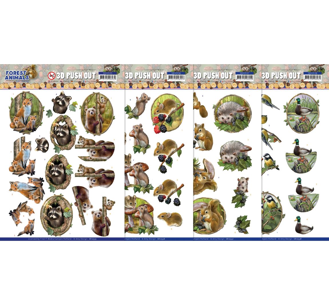 3D-Stanzbogen-Set Waldtiere