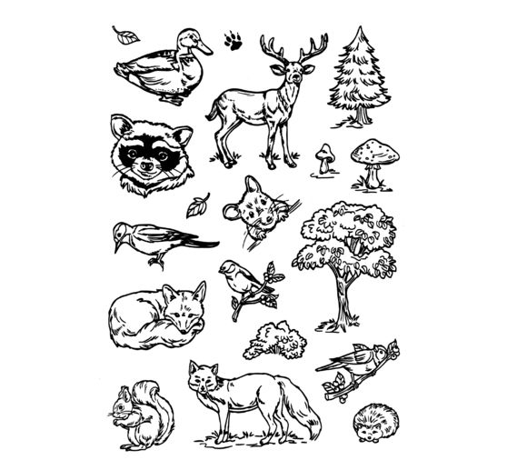 Silicone stamp "Forest animals"