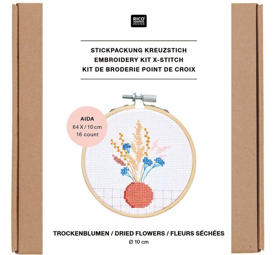 Rico Design Stickpackung "Mini Kit Trockenblumen"