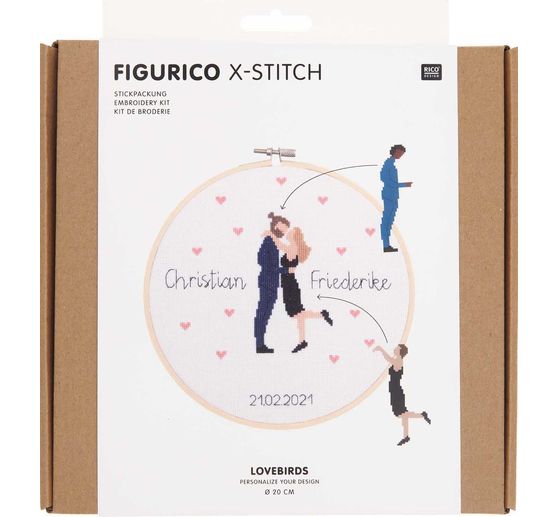 Rico Design Stickpackung "Figurico Lovebirds"