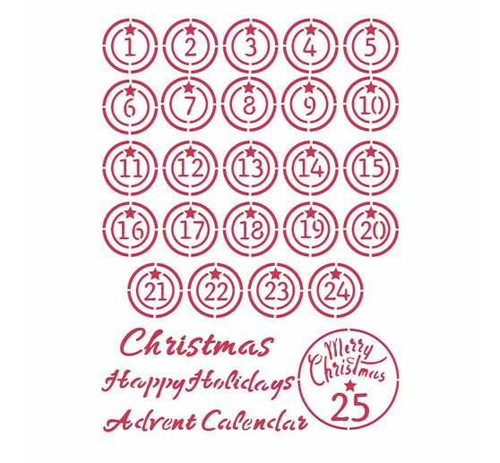 Schablone "Adventszahlen"
