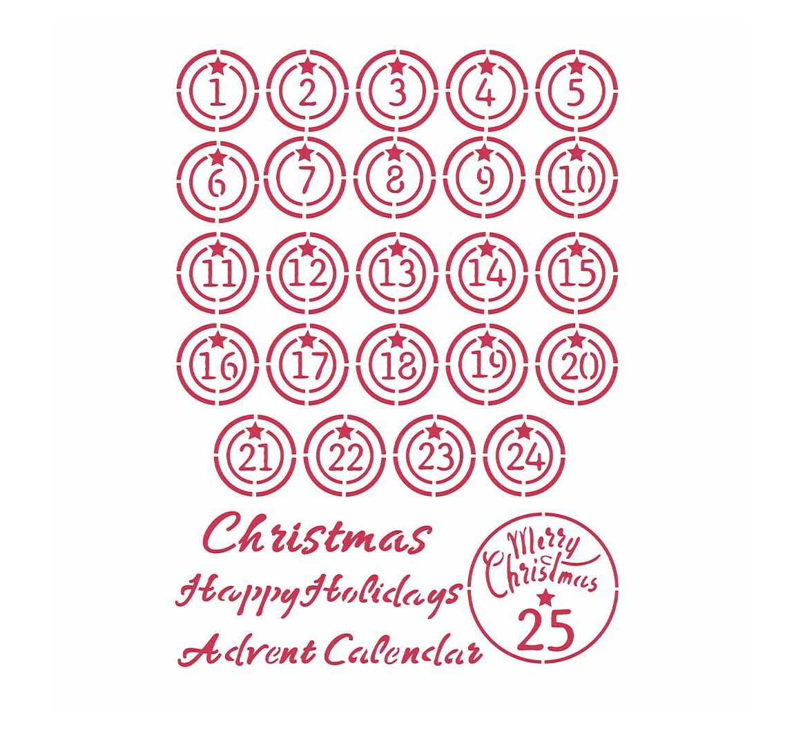 Schablone "Adventszahlen"