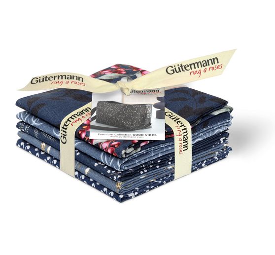 Gütermann Stoffpaket "Good Vibes", Blau