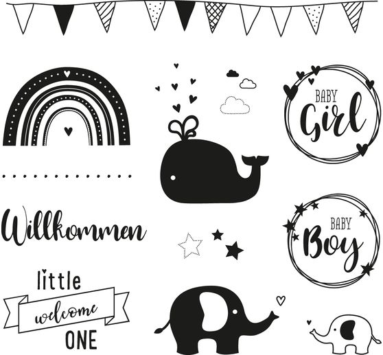 Clear Stamps "Willkommen Baby"