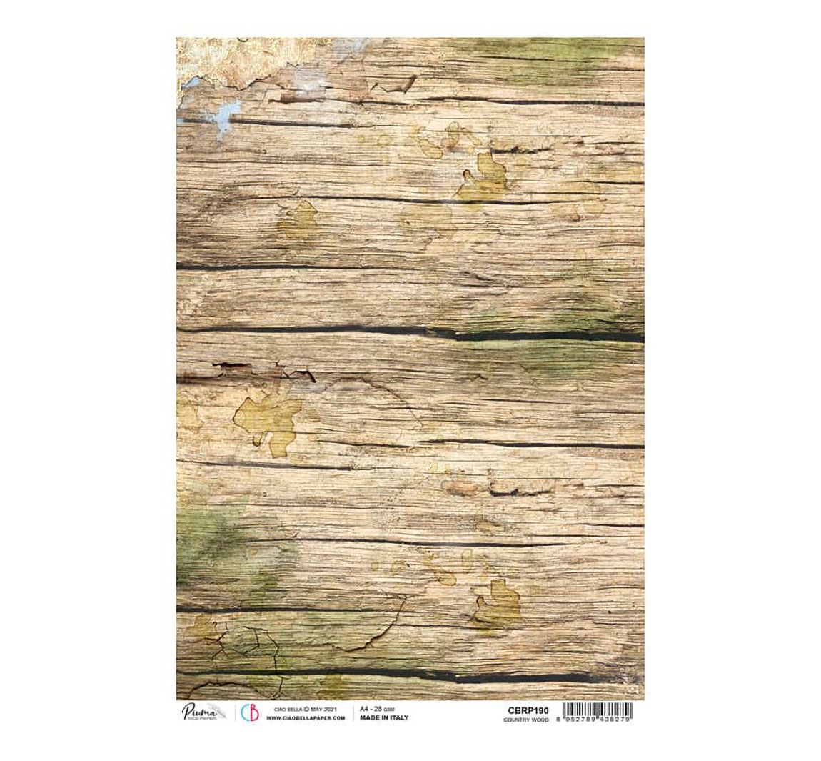 Motiv-Strohseide "Country Wood"