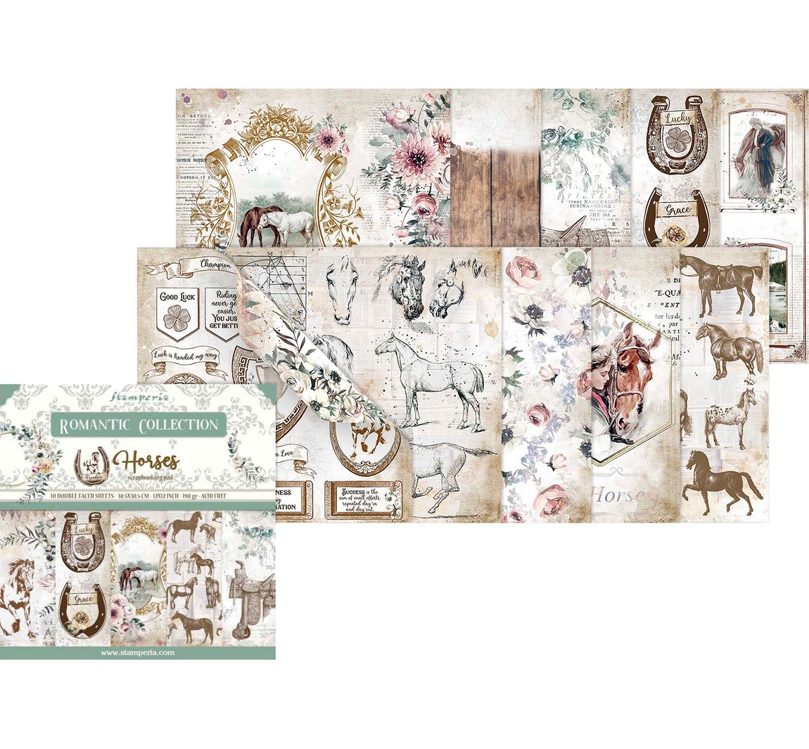 Scrapbook-Block Horses