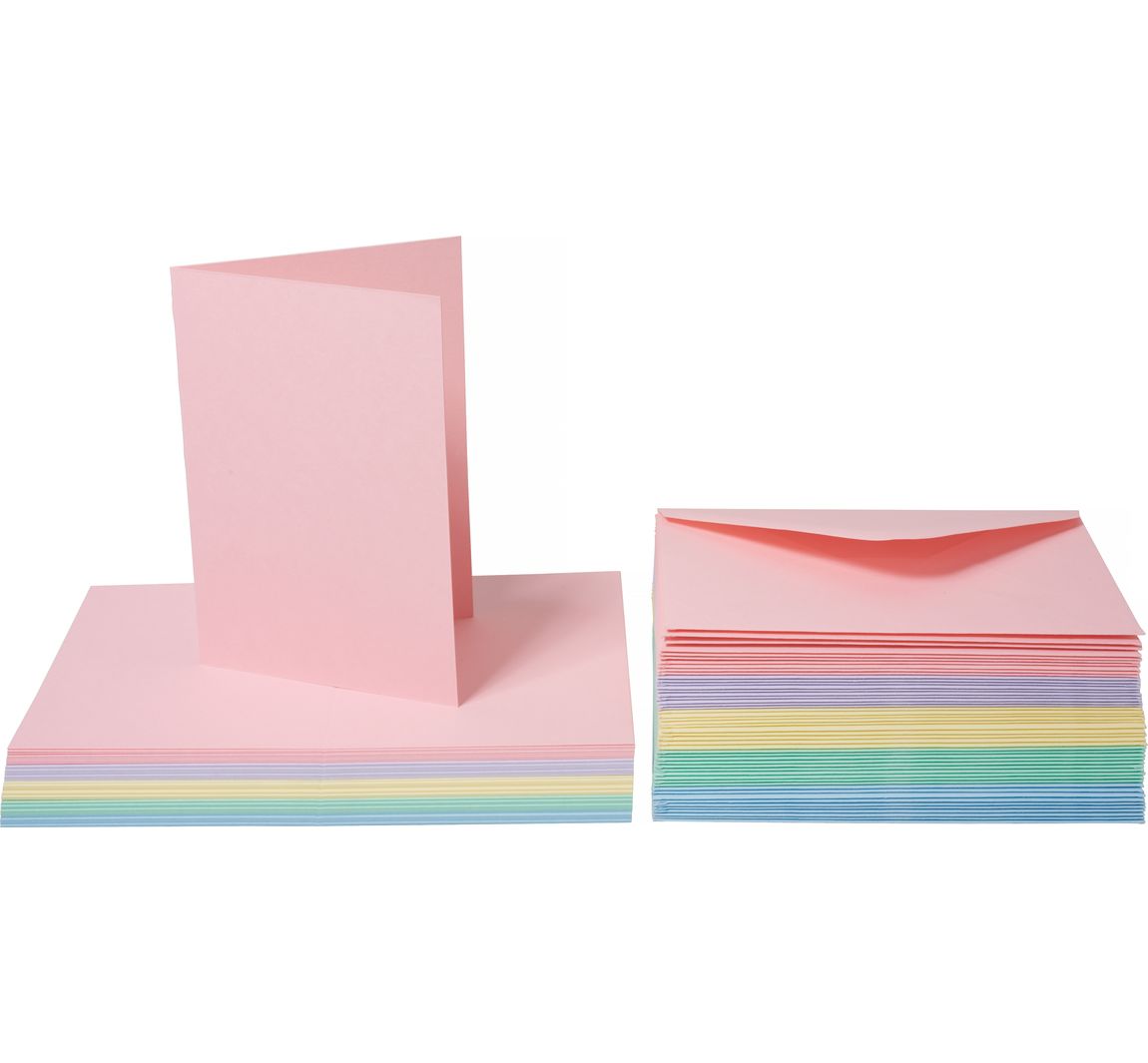 Mini-Doppelkarten mit Umschlägen, Pastell