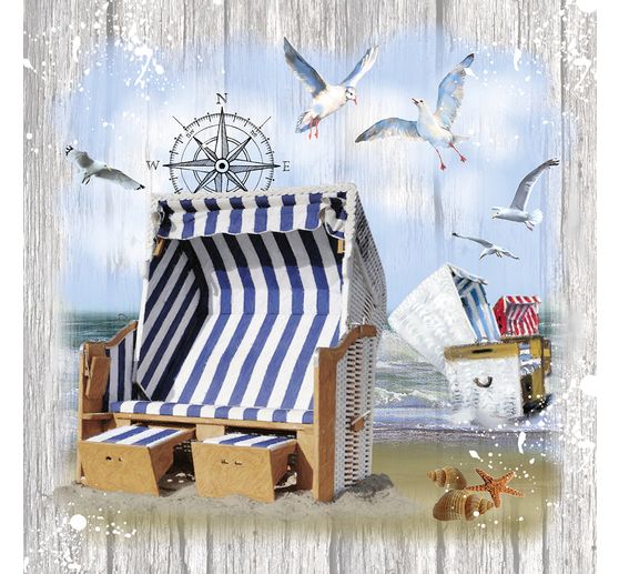 Serviette "Strandkorb am Meer"