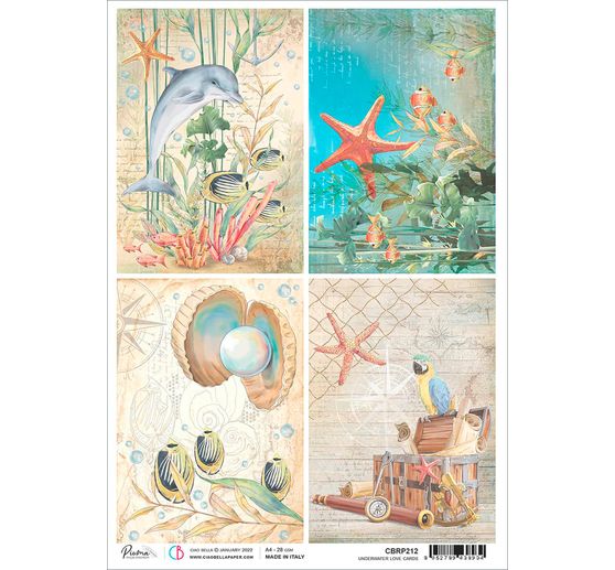 Motiv-Strohseide "Unterwasserwelt-Karten"