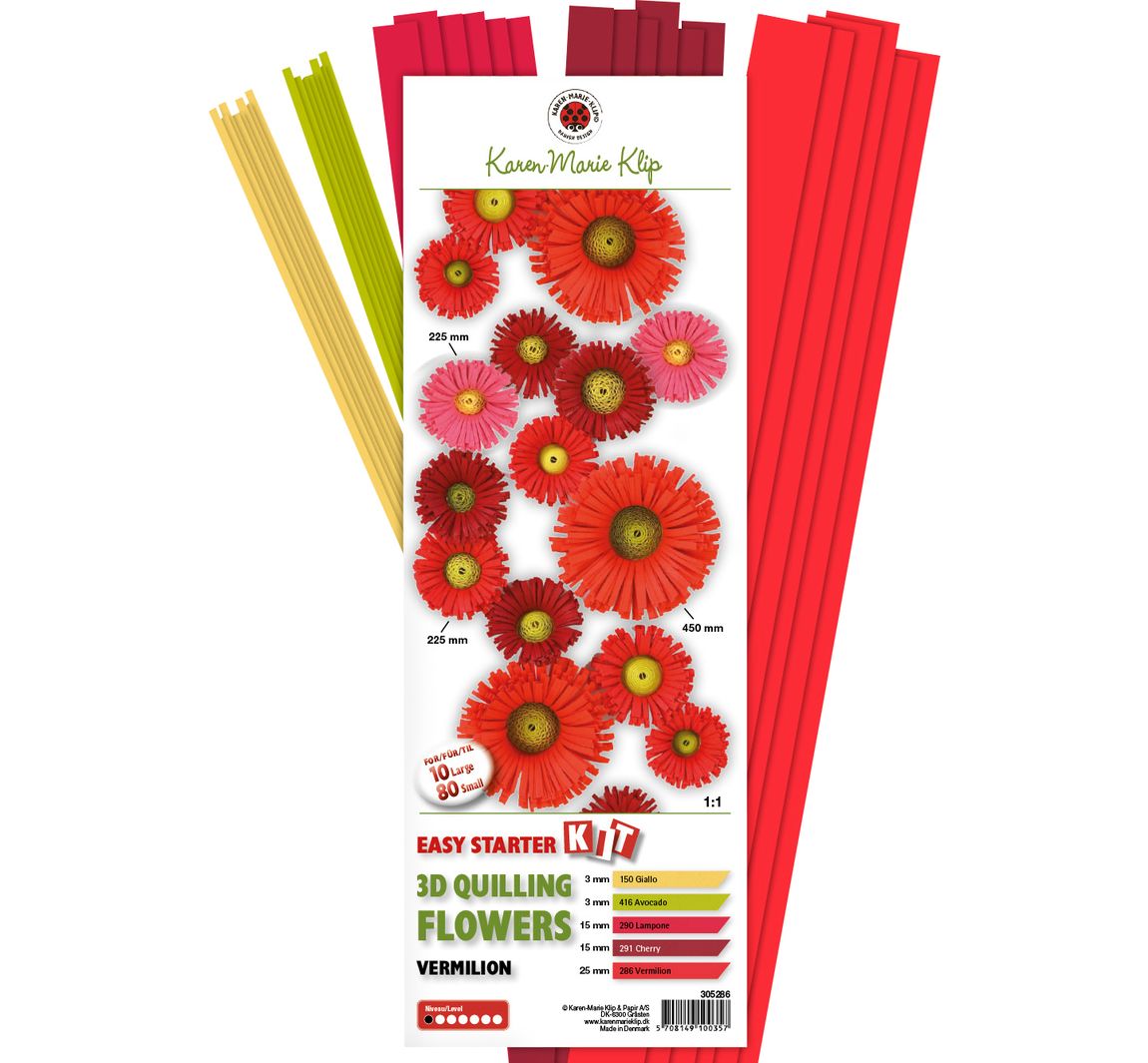 Karen Marie 3D Quilling Flowers Kit Vermilion