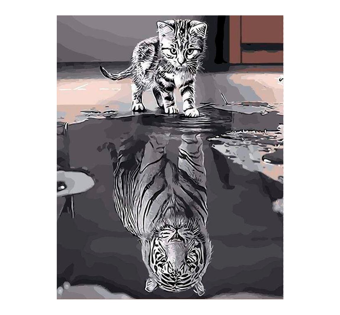 Figured'Art Malen Nach Zahlen "Katze Und Tiger"