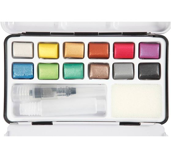 Aquarellfarbkasten Metallic