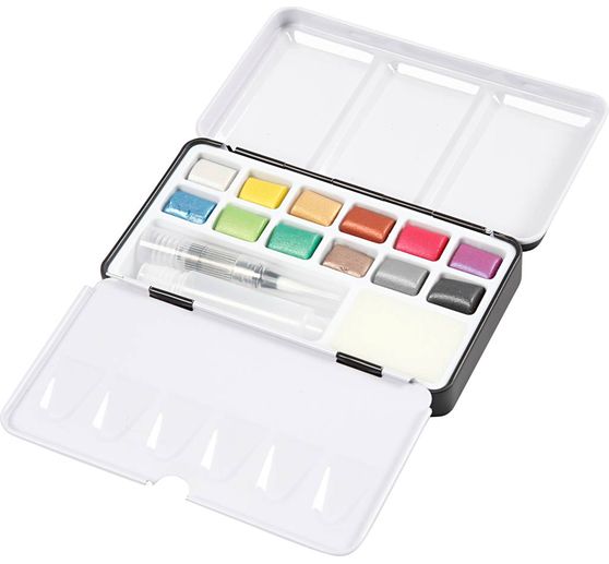 Aquarellfarbkasten Metallic