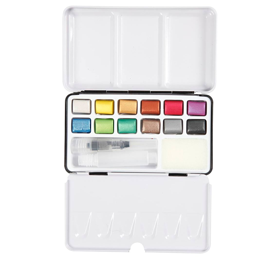 Aquarellfarbkasten Metallic