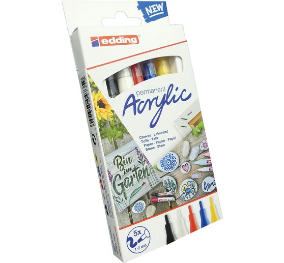 edding 5300 Acrylic "Acrylmarker - Basic", 5er-Set