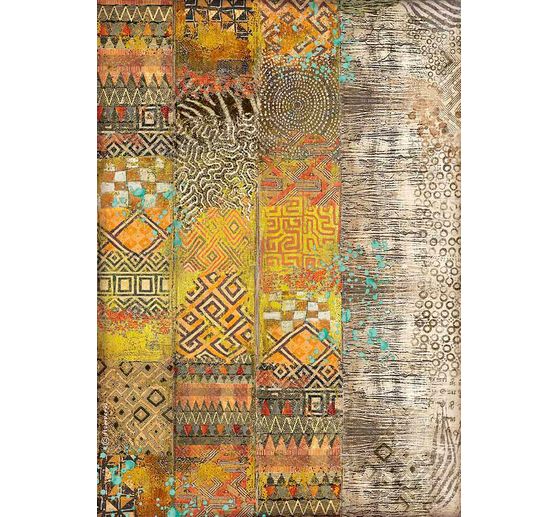 Motiv-Strohseide "African Print"