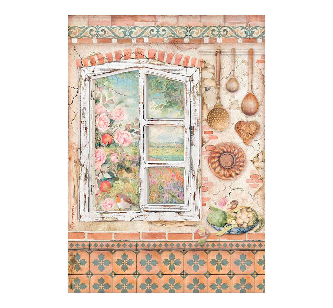 Motiv-Strohseide "Sommerhaus"