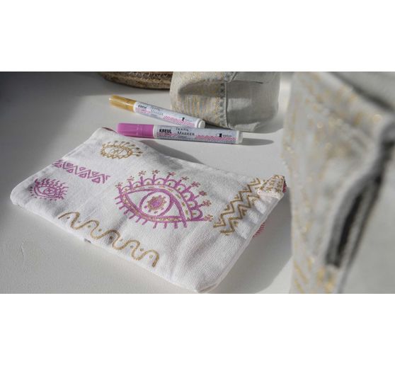 KREUL Textil Marker medium "Glitter", 5er-Set
