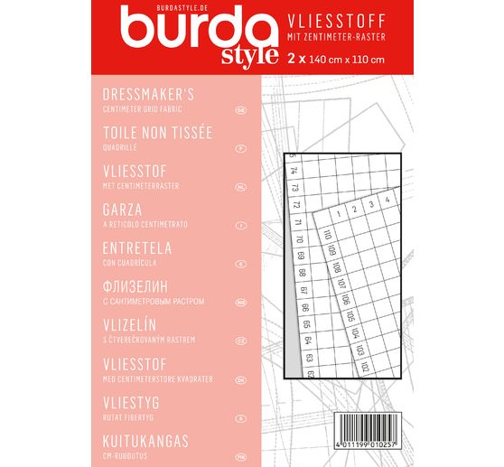 Burda Vliesstoff mit cm-Raster