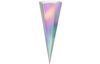 School cone cutout, silver iridescent