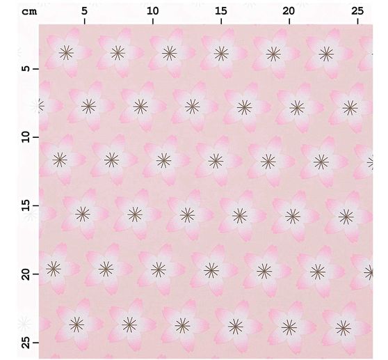 Baumwoll-Stoff Popeline "Sakura Blüten Rosé"