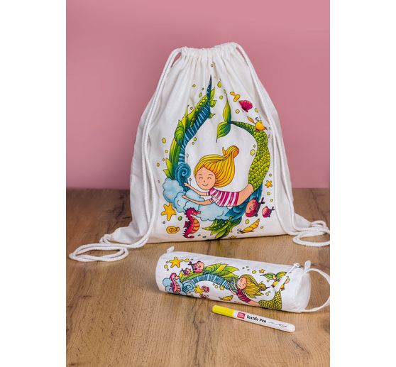 Bastelset Sportbeutel und Schlampermäppchen "Mermaid"