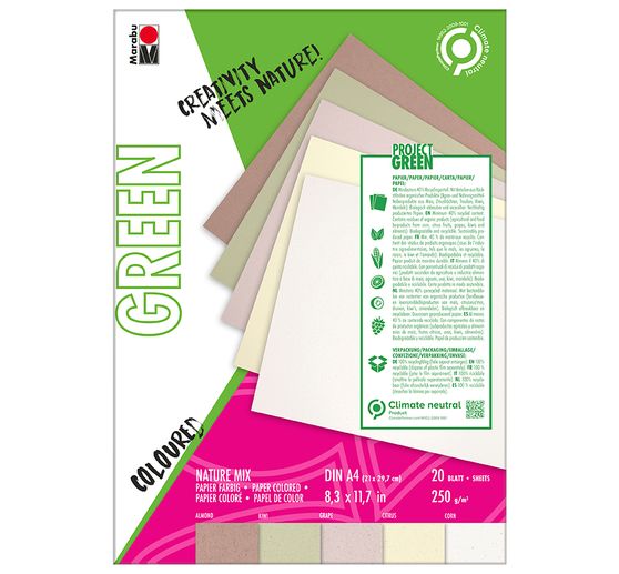 Marabu Green Papierblock Nature Mix, DIN A4