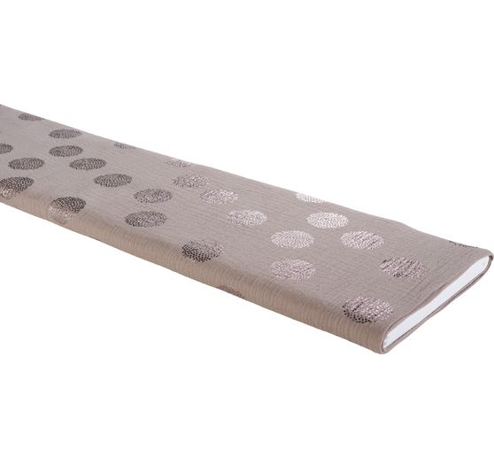 Krinkel-Musselin Baumwoll-Stoff mit Metallic-Effekt "Sakura Blossom Taupe"
