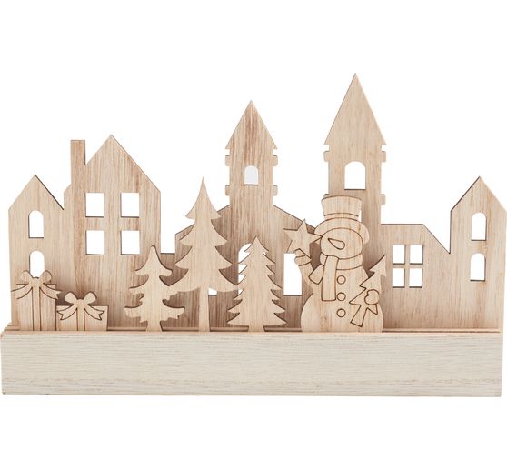VBS Holz-Steckmotiv "Silhouette mit Schneemann"